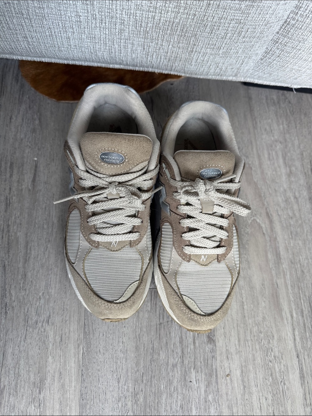 New Balance Beige and Cream 2002R Athletic Sneakers - Picture 2 of 7